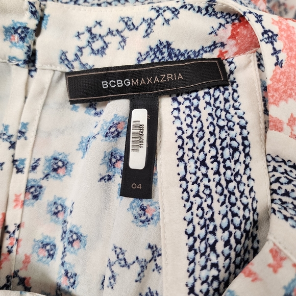 BCBGMaxazria Cambria Geometric Patterned Floral Sleeveless Dress Size 4 - Picture 8 of 9